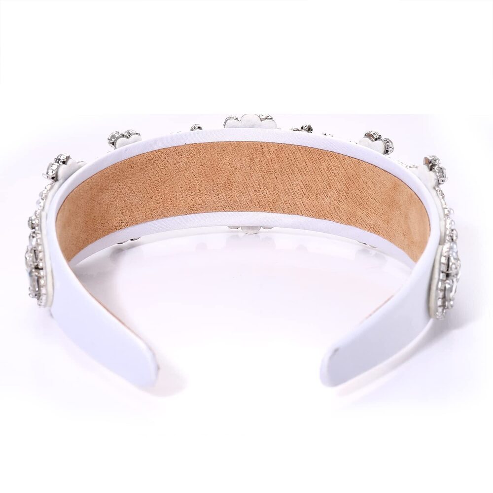 5455 Crystal Headbands Hairbands Rhinestone Embellished Headbands Pearl - Picture 4 of 5